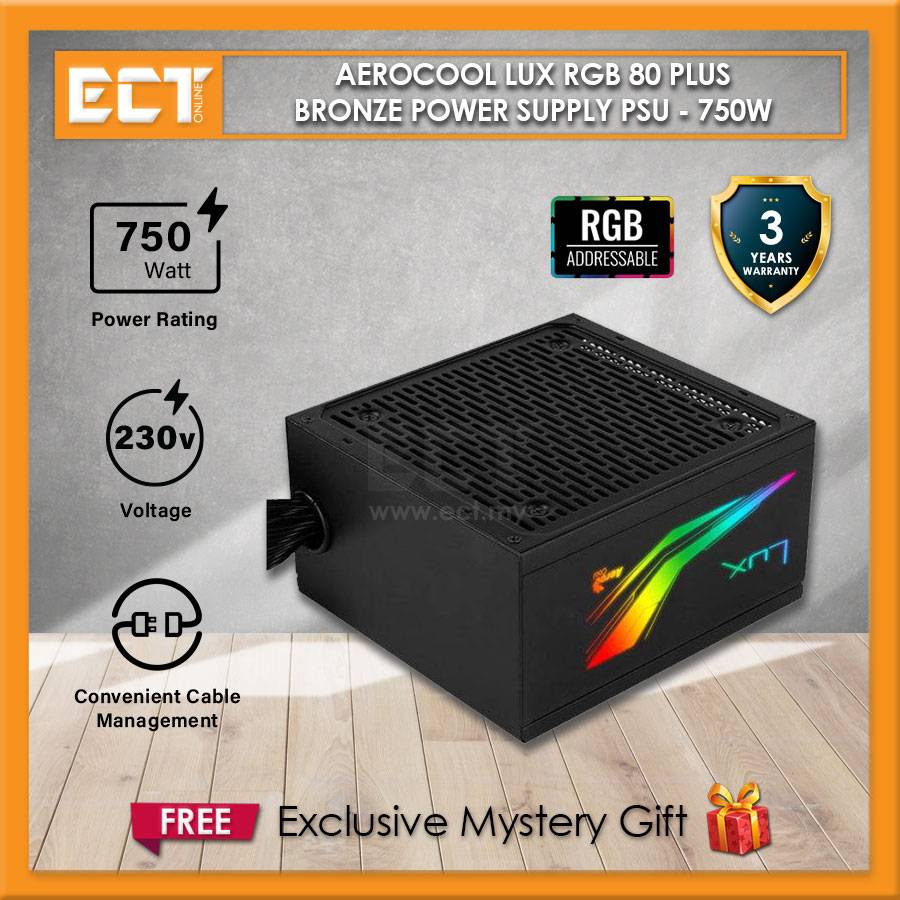 Aerocool LUX RGB 80 Plus Bronze Power Supply PSU ( 550W / 650W / 750W )