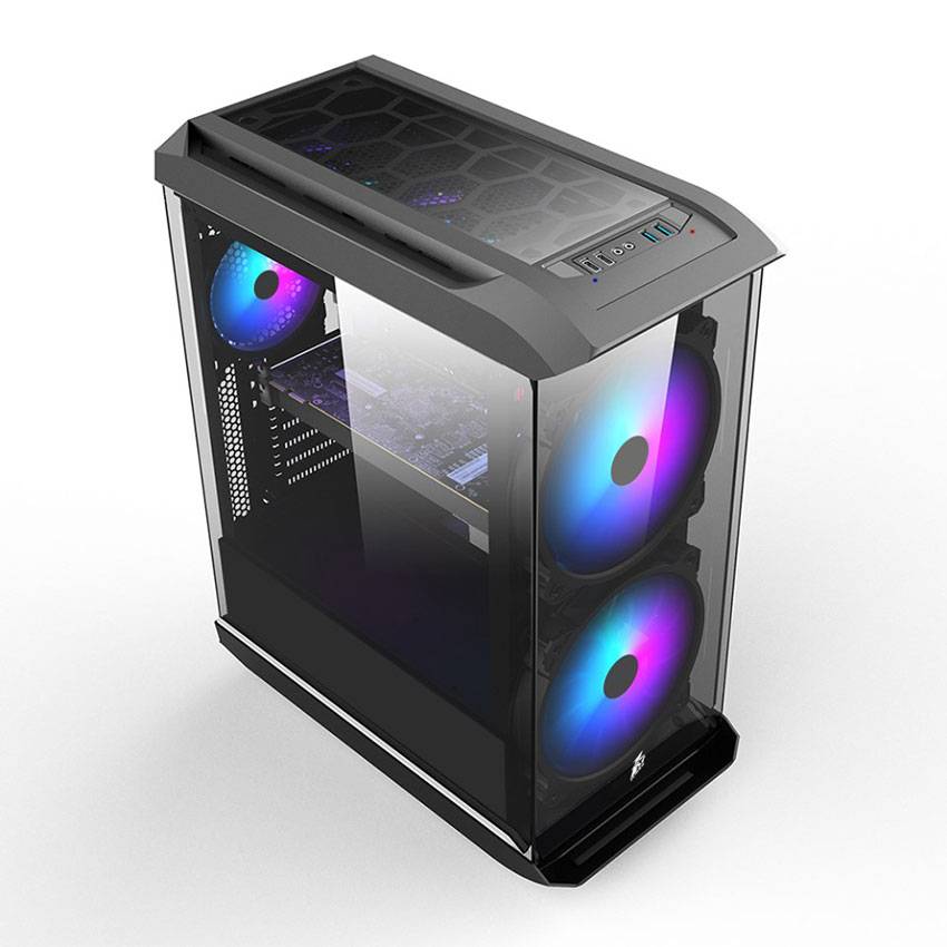 1STPLAYER FireBase X8 ATX RGB LED Strip Tempered Glass Gaming Casing ...
